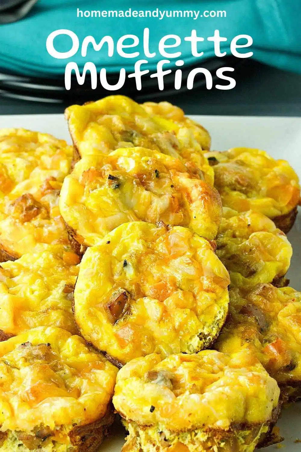 Omelette muffins ready to eat.