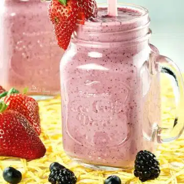 Triple berry smoothie is perfect for lunch or post-workout.