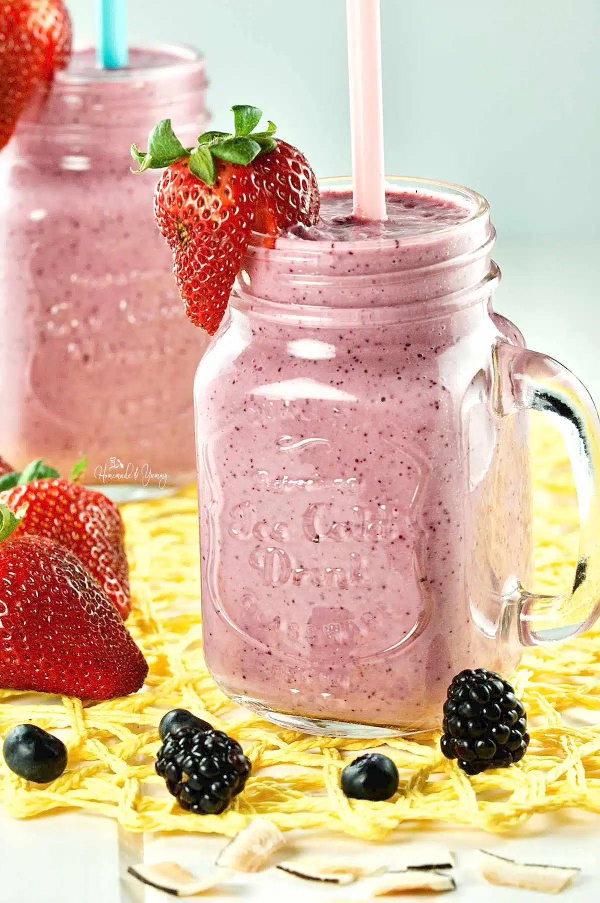 Triple Berry Smoothie is nutritious and so easy to blend up.