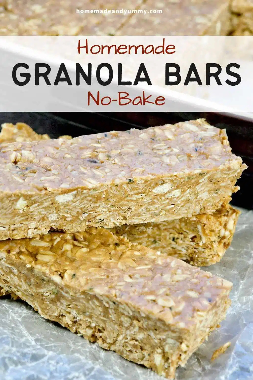 Easy granola bar recipe, no-bake.