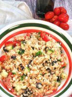Greek Couscous Salad in a bowl.