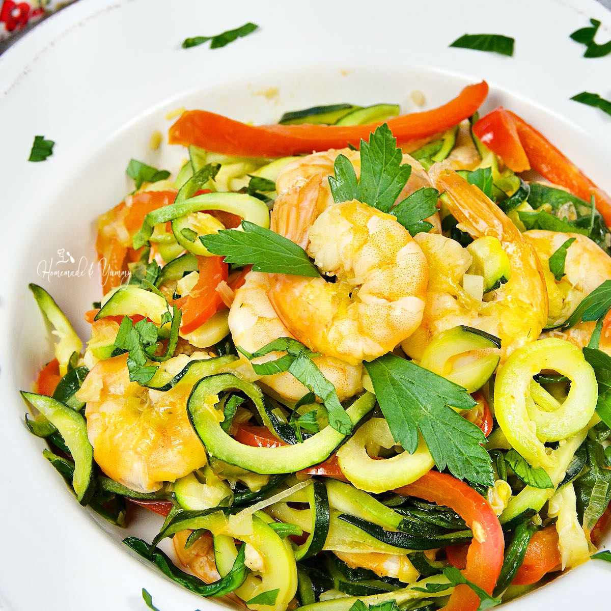Zucchini Noodles with Shrimp | Homemade & Yummy