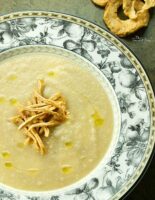 Soup made with fresh apples, apple cider and dried apples.