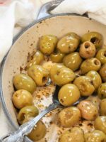 Easy roasted olives with Greek herbs.