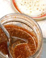 Natural homemade cough remedy with honey and spices.