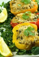 Quinoa stuffed peppers with crab.