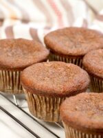 Chocolate chip zucchini muffins with Nutella.