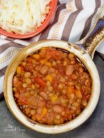 Green lentil chili is a hearty vegetarian meal.