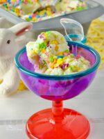Lemon no churn ice cream for Easter.