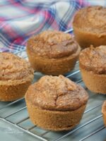 Pancake muffins made with a pancake mix.