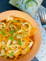 Chickpea salad with Indian inspired salad dressing.