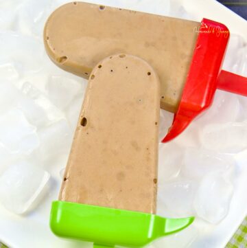 Homemade banana popsicles with avocado.