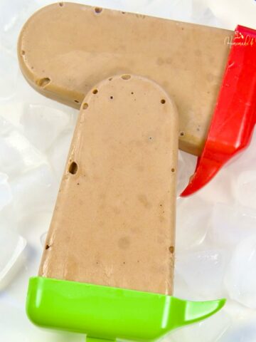 Homemade banana popsicles with avocado.