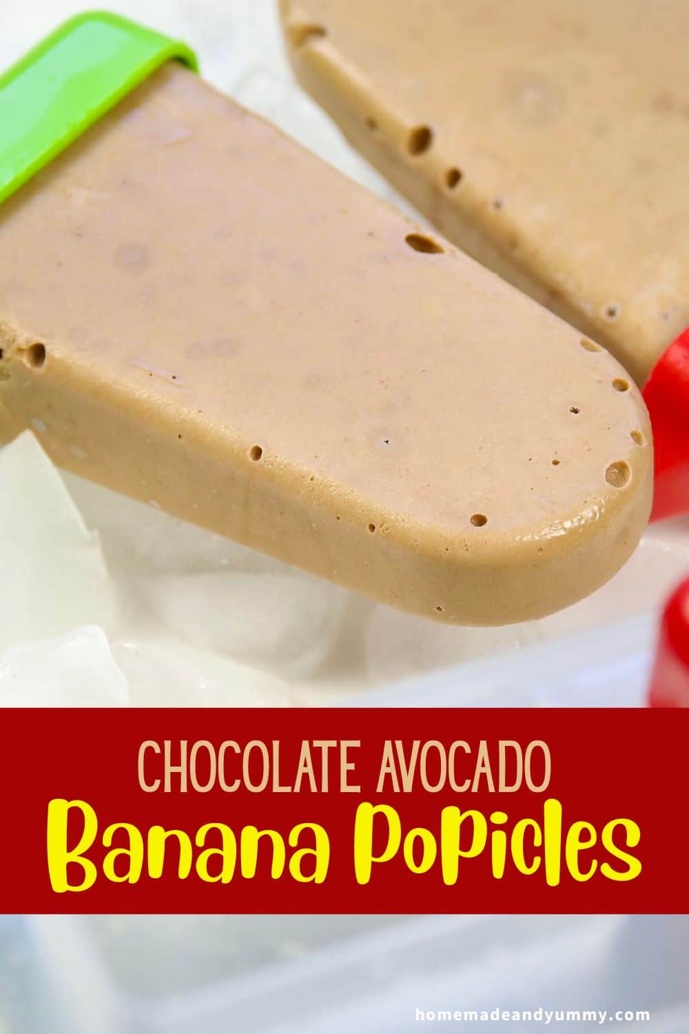 Banana Popsicles Homemade Healthy Treat Homemade popsicles make with banana, avocado and cocoa.