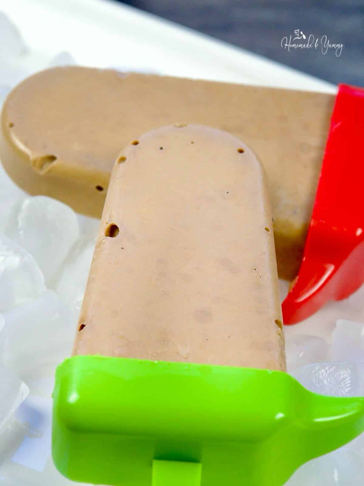 Banana Popsicles Homemade Healthy Treat Nutritious frozen treat made with bananas and avocado.
