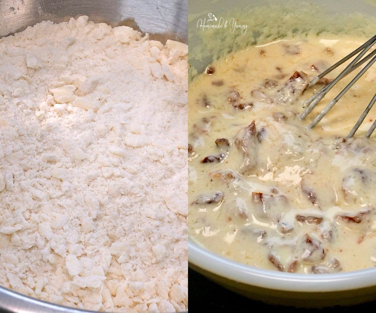 Savory scone dough prep.