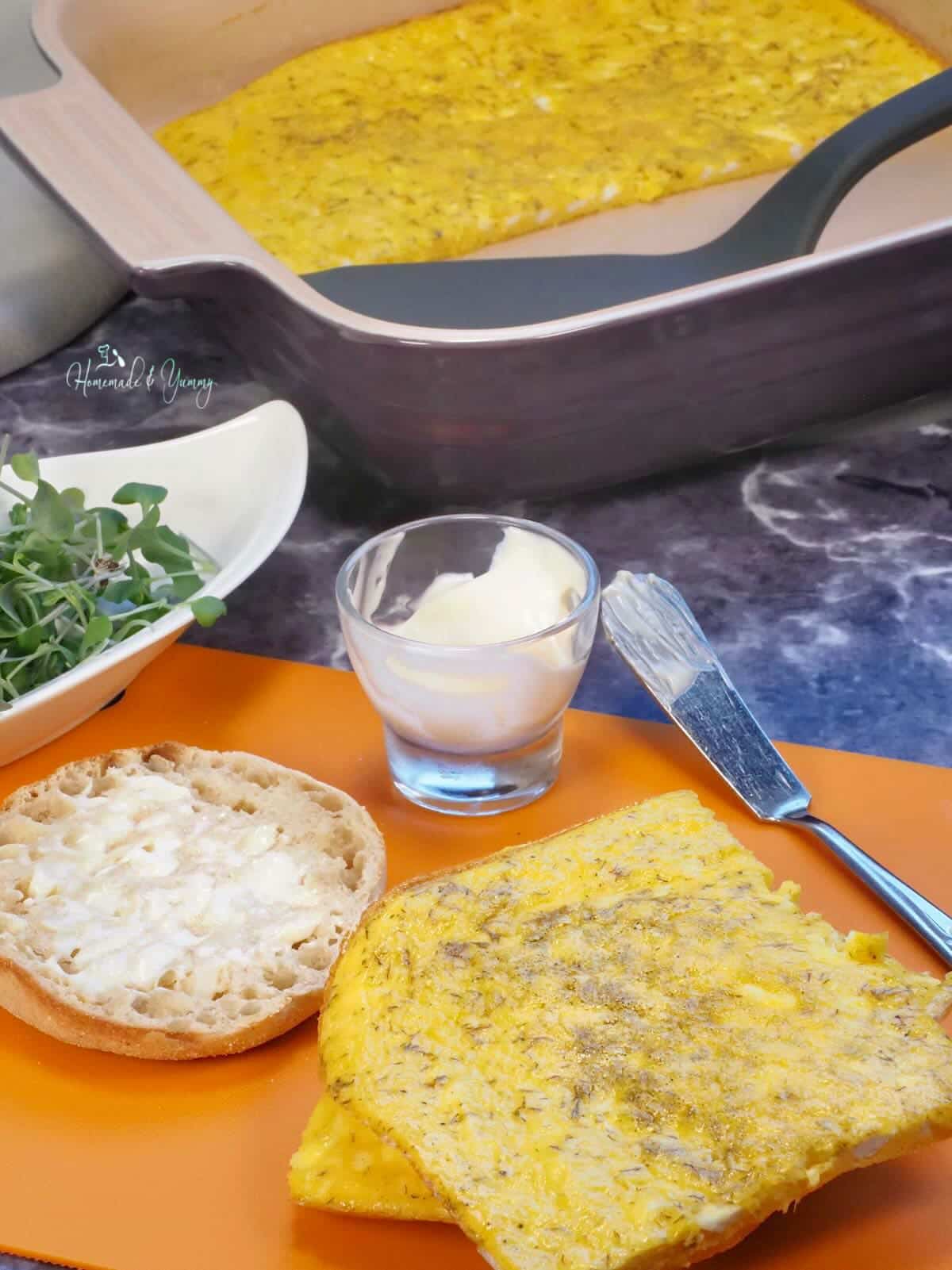 Fluffy baked eggs make the best sandwiches.