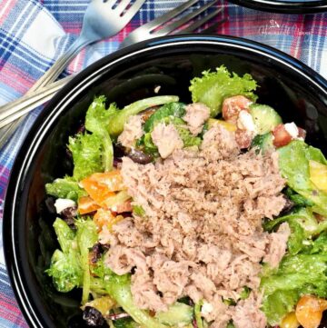 A simple green salad with tuna for an easy meal.
