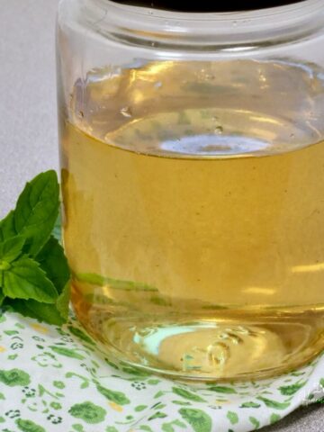 DIY spearmint simple syrup.