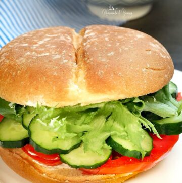 Cucumber and tomato sandwich.