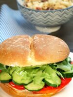 Tomato and cucumber sandwich.
