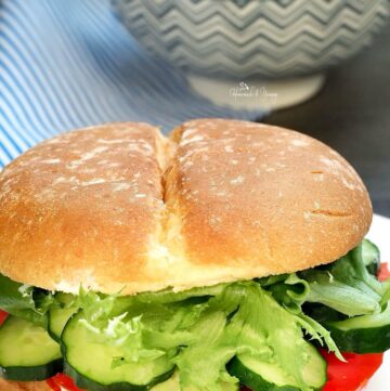Tomato and cucumber sandwich.