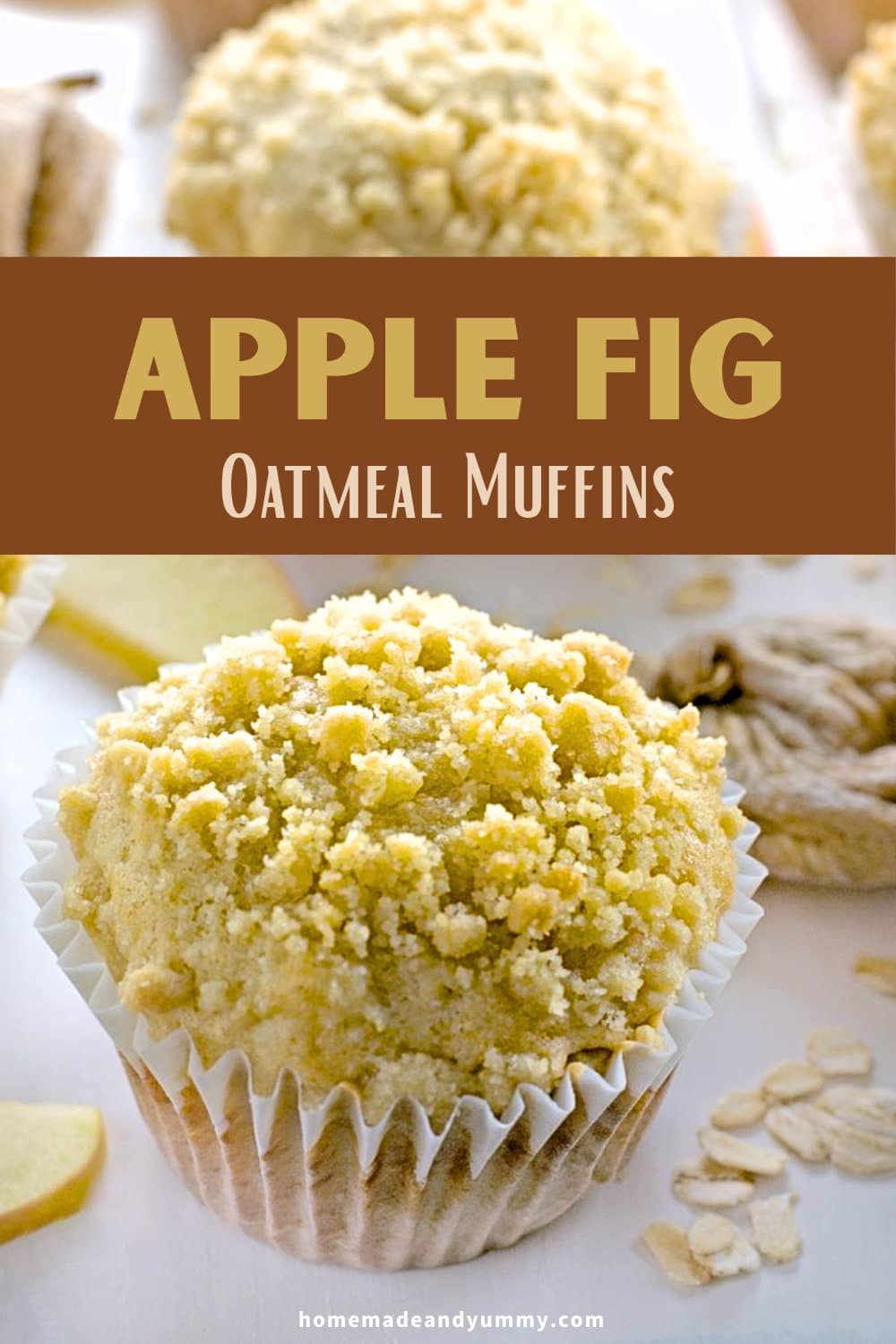 Oatmeal muffins with apples and figs.